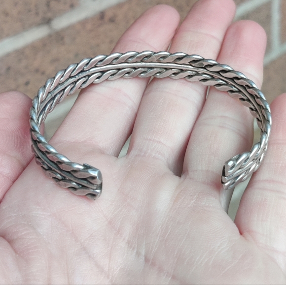 Vintage sterling braided cuff bracelet - Picture 15 of 16